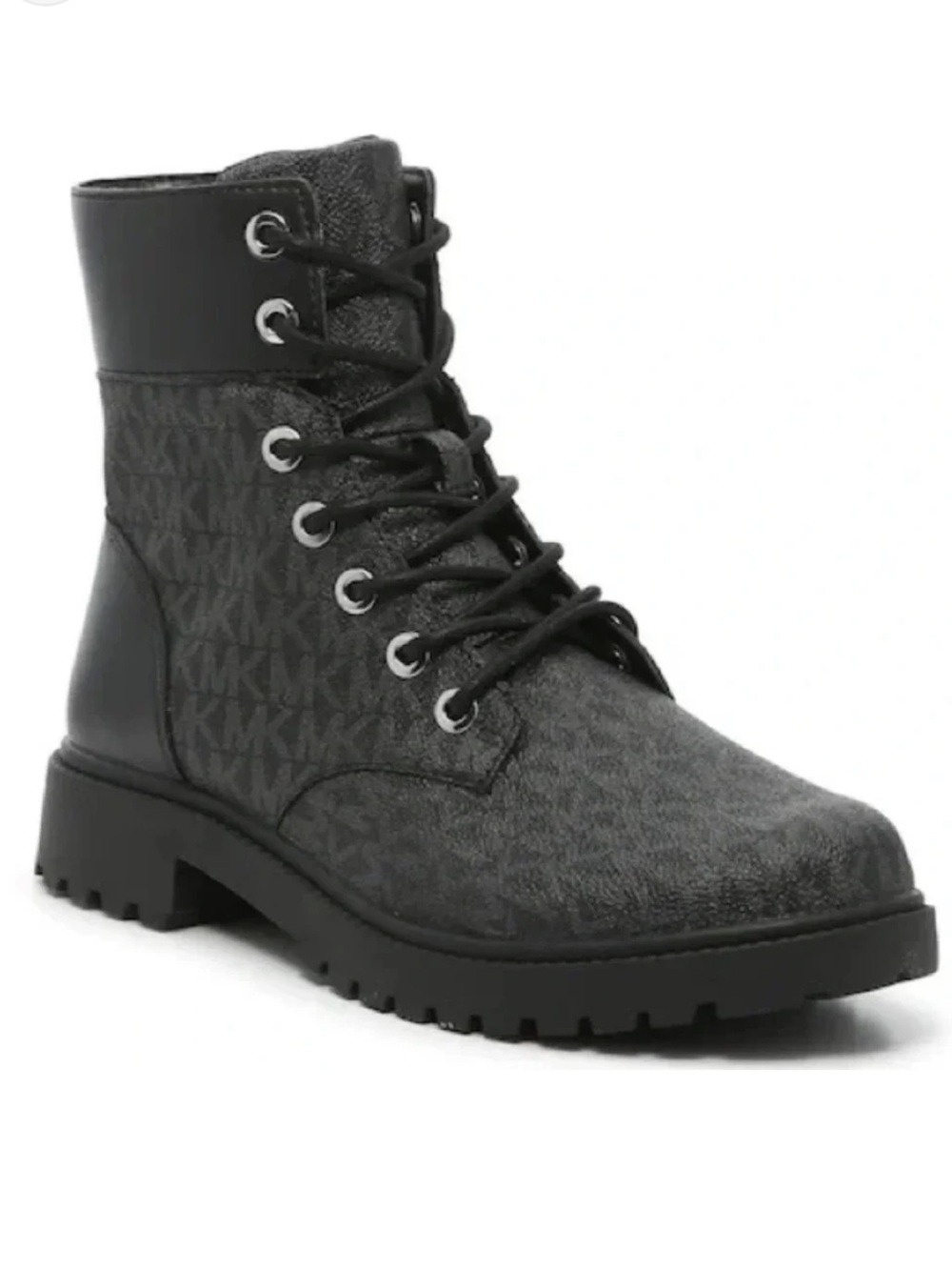 Michael Kors Gray/Black monogram Combat Boot